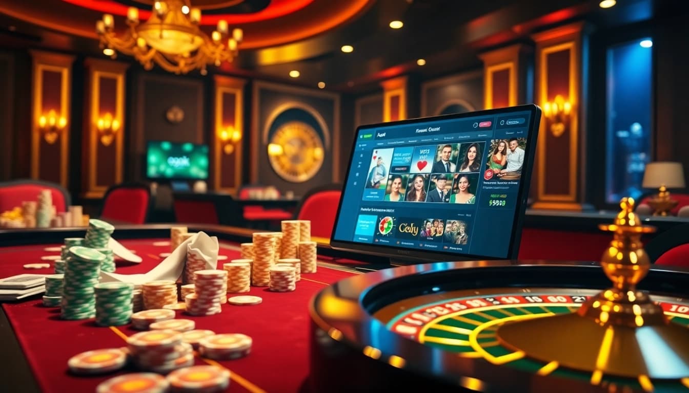 Experience the excitement of gambling with 99ok at a vibrant casino table filled with action.