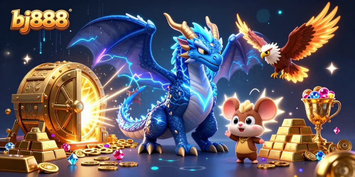 Experience the excitement of bj888 casino gaming with dynamic 3D illustration and vivid treasures.