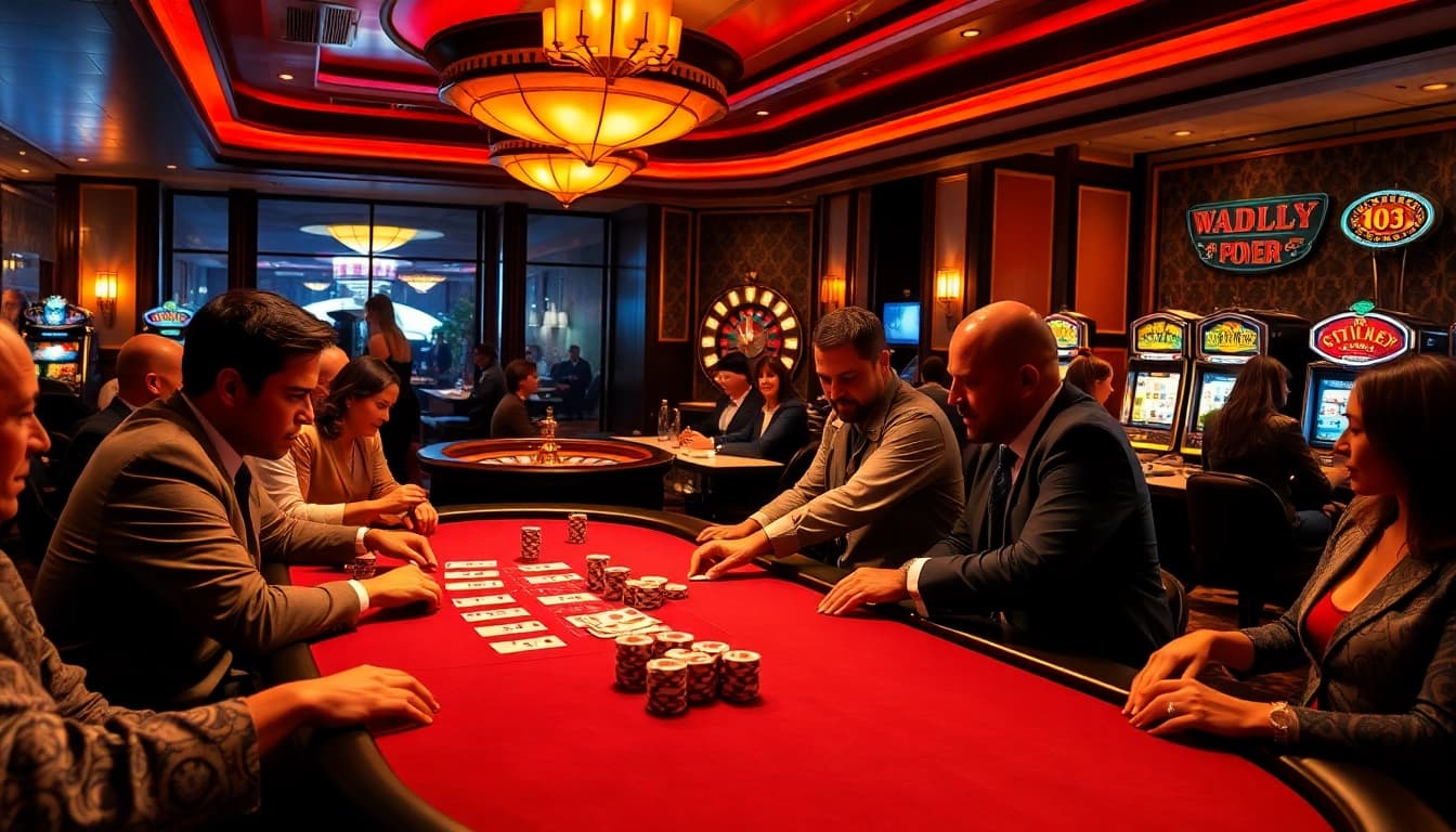 Engage with the hidden wiki's exciting casino scene featuring a lively poker game.