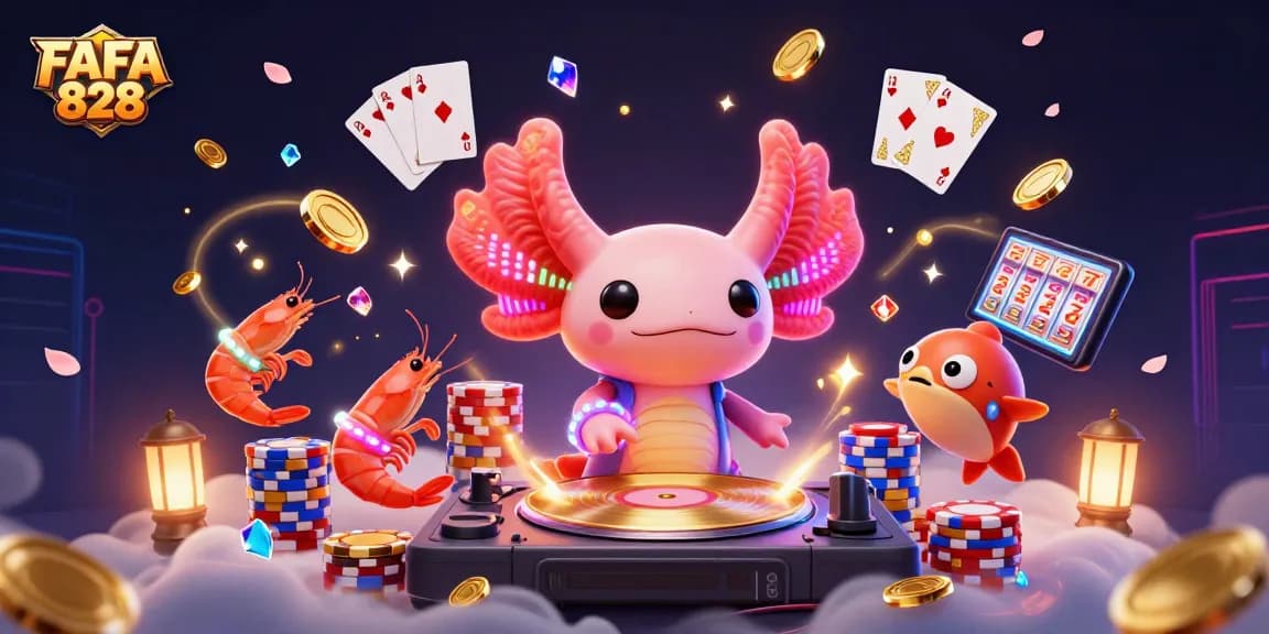 Experience the vibrant energy of FAFA 828 with a 3D cartoon casino scene full of action and excitement.