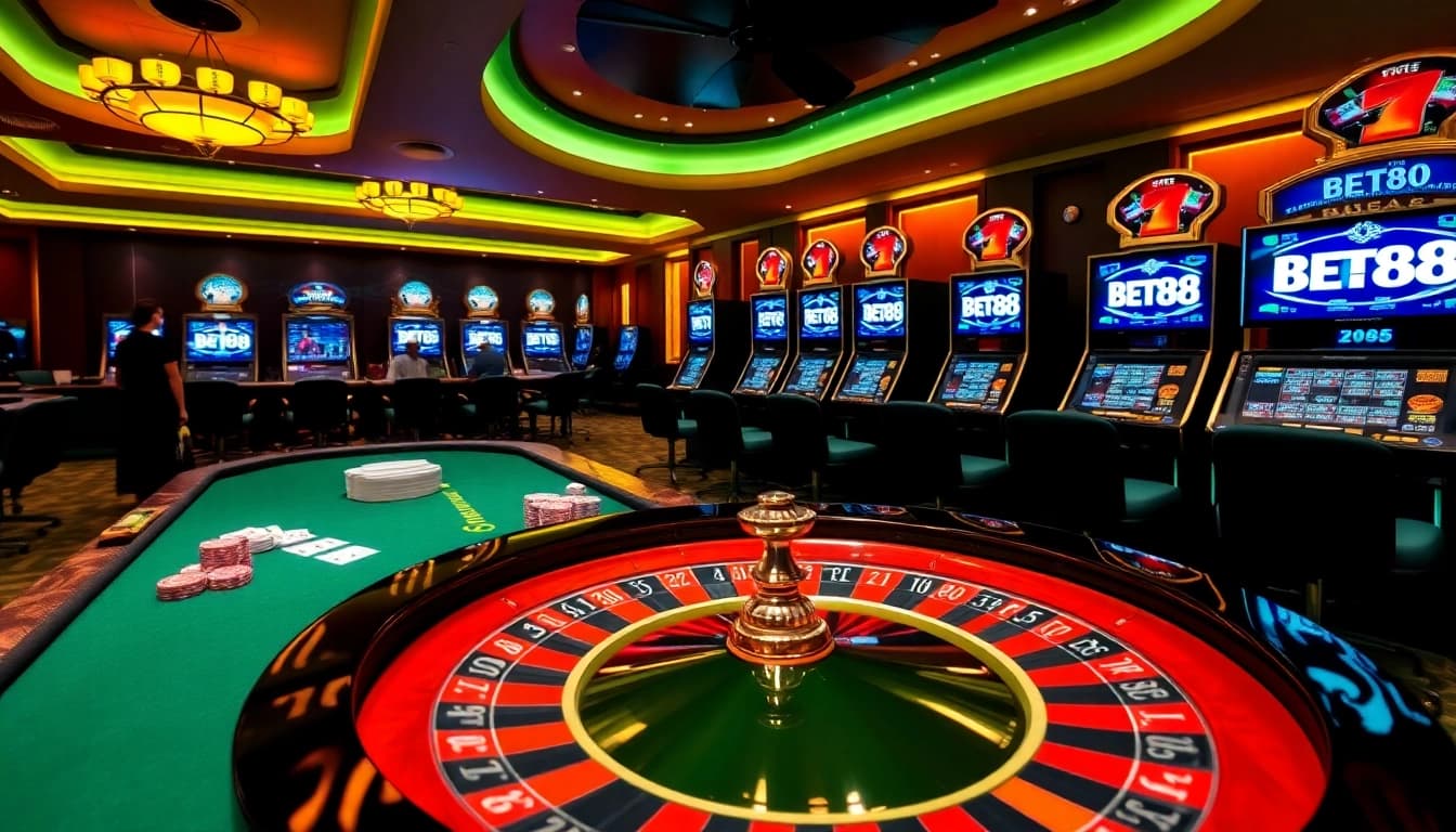 Experience the excitement of gambling at BET88 with upscale tables and vibrant games.