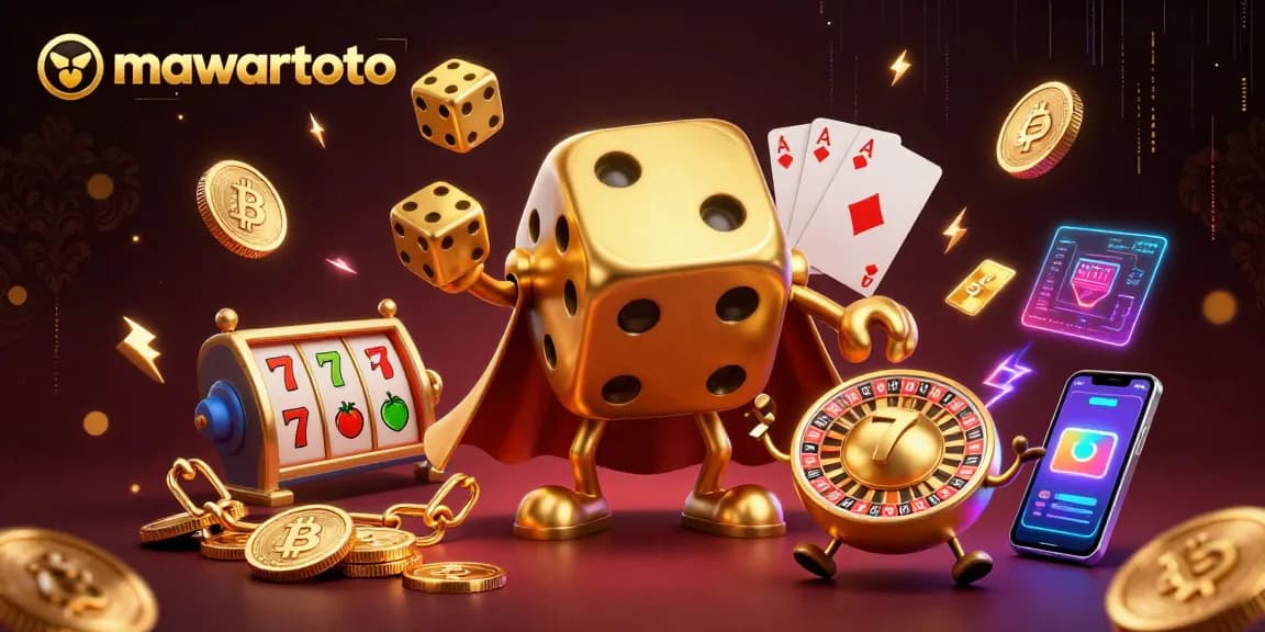 Experience the thrill of mawartoto with golden dice golems and vibrant slot elements for a winning adventure.
