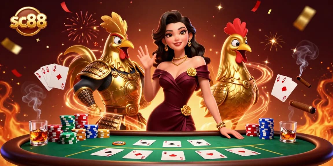 Experience thrilling poker games at sc88 with glamorous characters and vibrant casino elements.