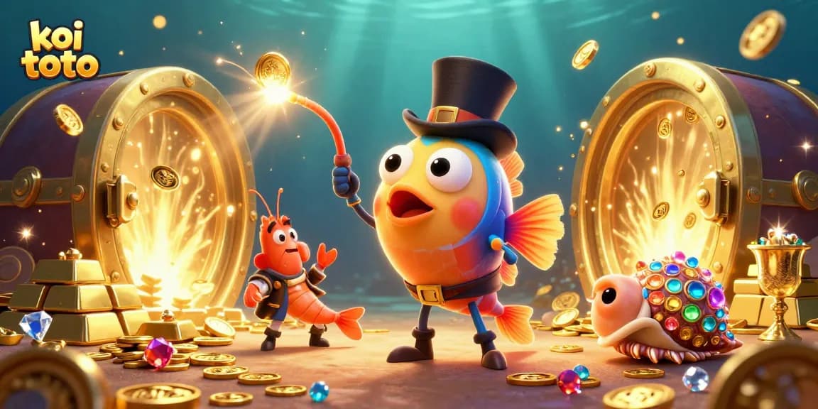 Engage in winning strategies with koi toto while surrounded by treasure and gaming elements.