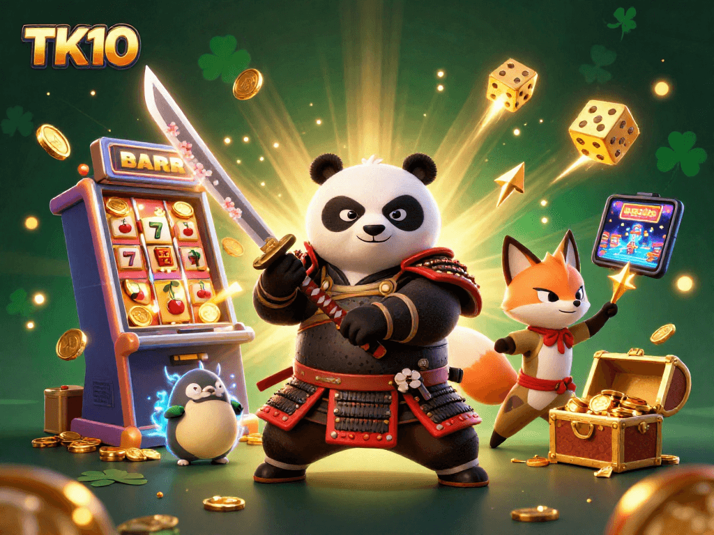 Experience the excitement of TK10 with vibrant characters and immersive casino elements bursting with action.