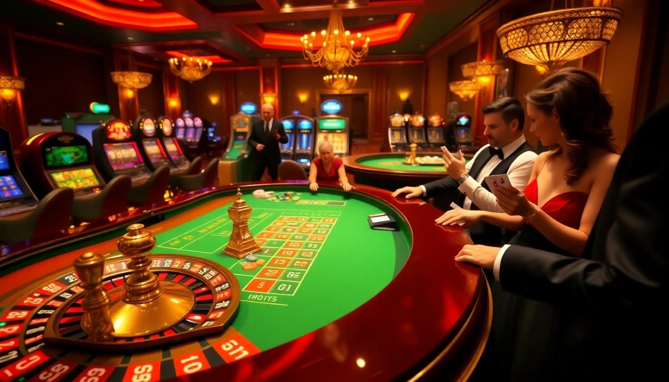 Gambling enthusiasts engaging at a roulette table highlighting hidden wiki concepts in a luxurious casino setting.