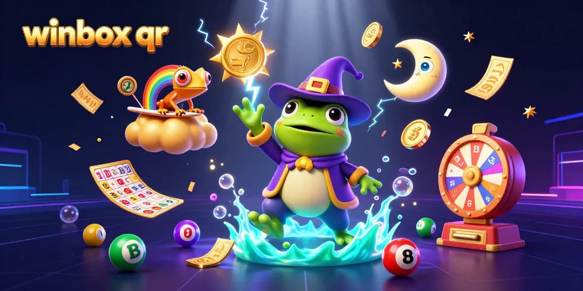 Experience thrilling wins with winbox qr in this lively lottery-themed 3D illustration.