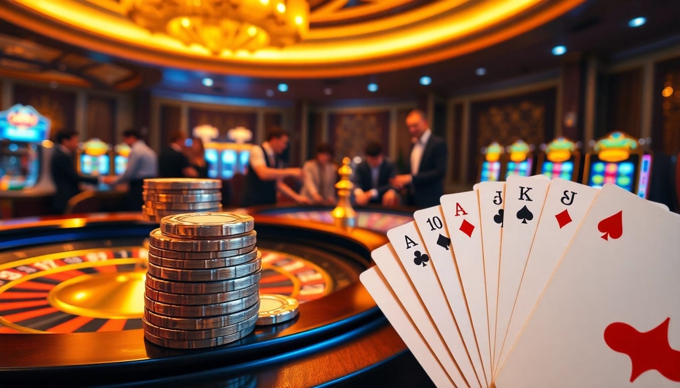 Players engaging in high-stakes bets at the bem88 casino roulette table with vibrant decor.