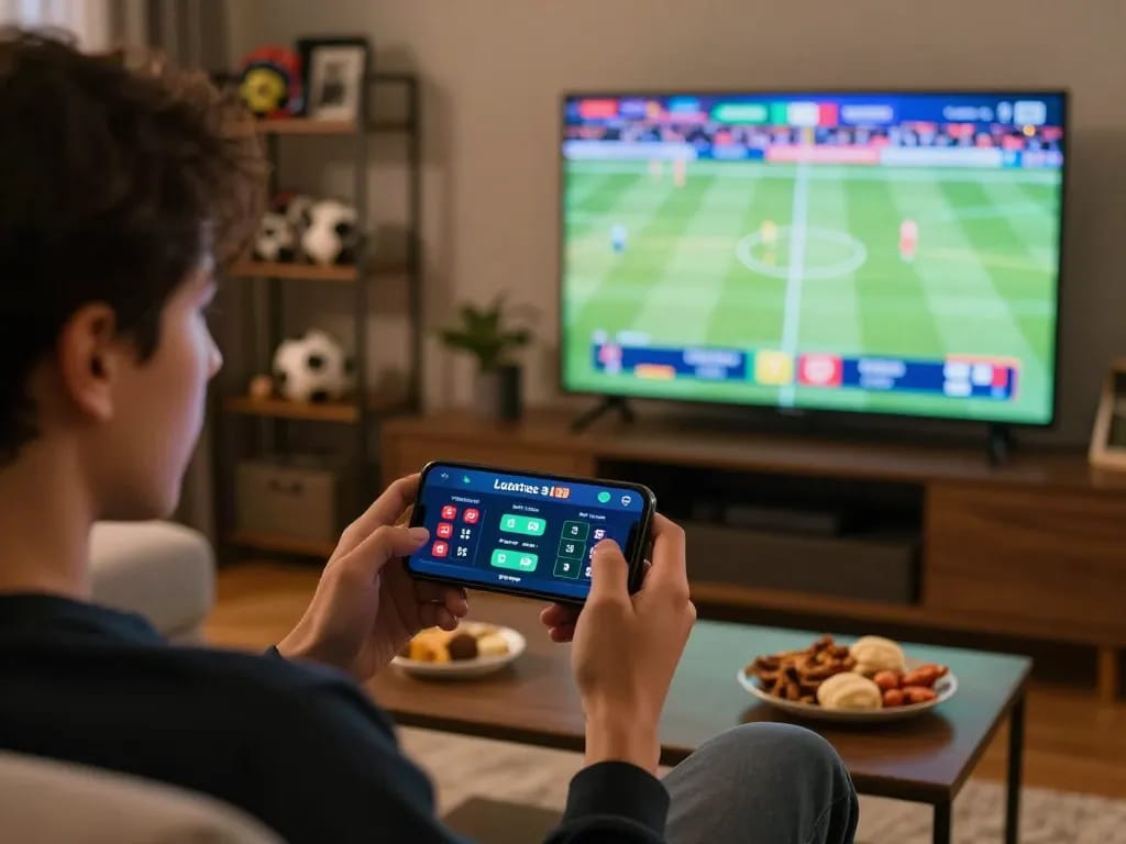 Engaging smartphone sports betting session highlighting goal123 with live odds in action