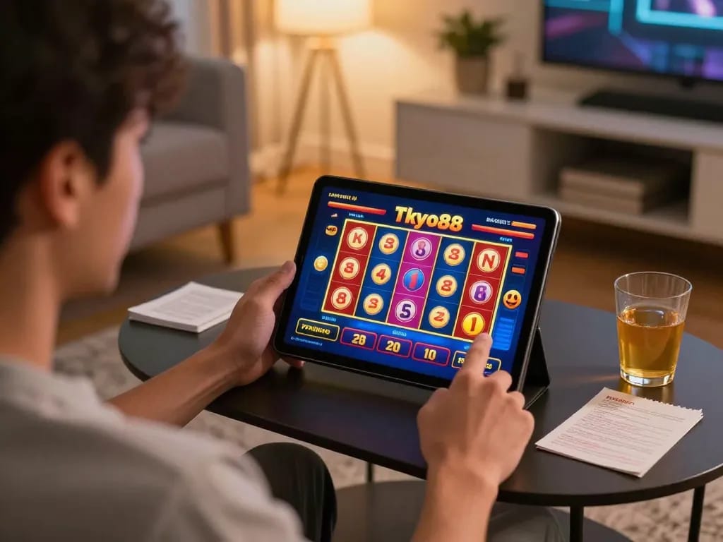 Rasakan momen mendebarkan dengan tokyo88 saat pemain terlibat dalam slot online, menunjukkan kegembiraan dan gameplay strategis