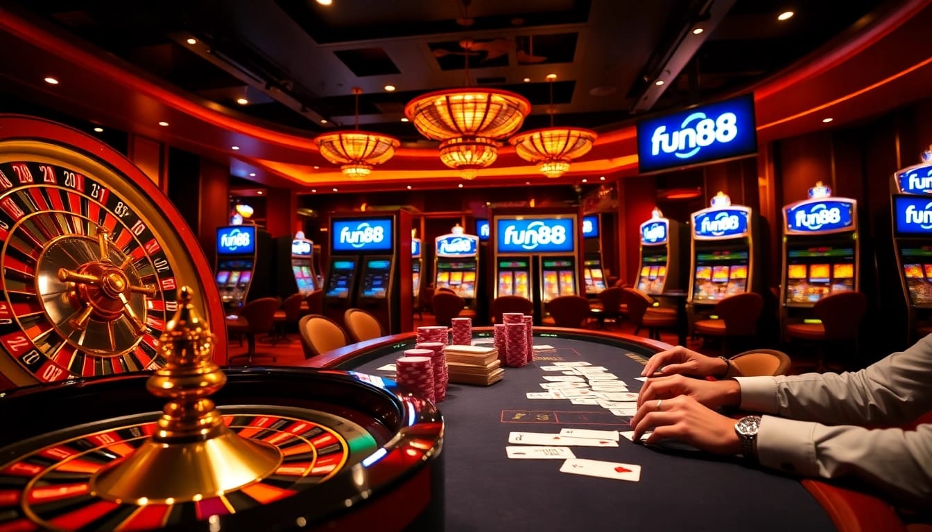 Experience thrilling games at fun88's dynamic casino with roulette and poker excitement.