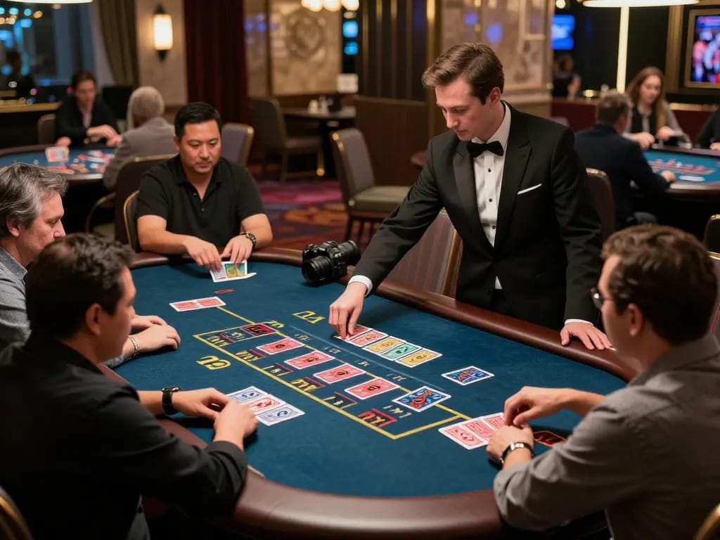 Engaging live dealer game at BK8 showing Baccarat action with professional dealer and players.