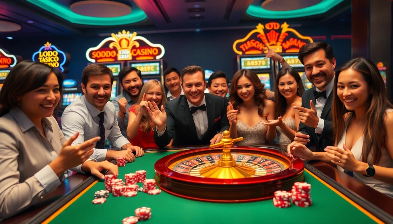 Players enjoying an exciting game at SODO CASINO, featuring vibrant tables and thrilling atmosphere.