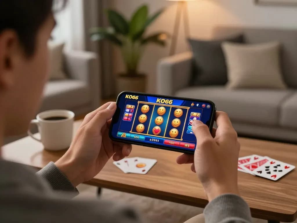 Tham gia ứng dụng casino KO66 trên điện thoại thông minh, đắm chìm trong sự phấn khích của cược di động.