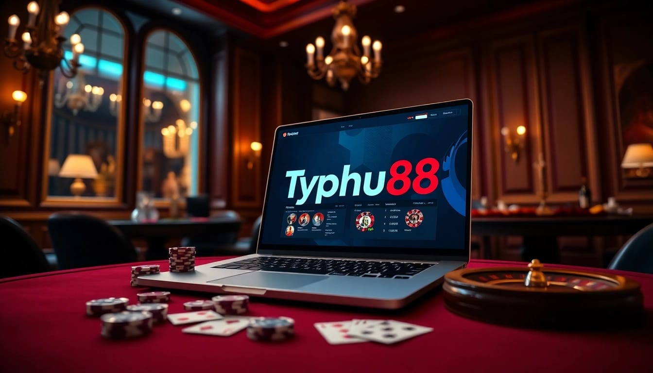 Experience the excitement of Typhu88 online gambling with luxurious casino elements and a sophisticated atmosphere.