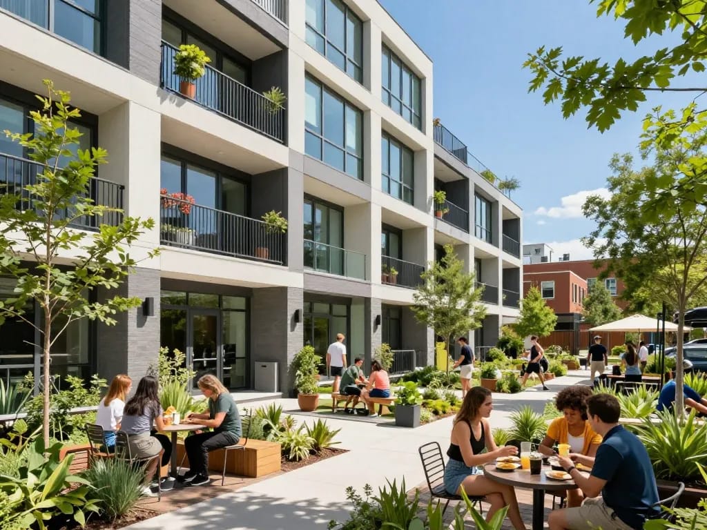 Residents enjoying community life at Five88 Apartments, showcasing vibrant urban living.