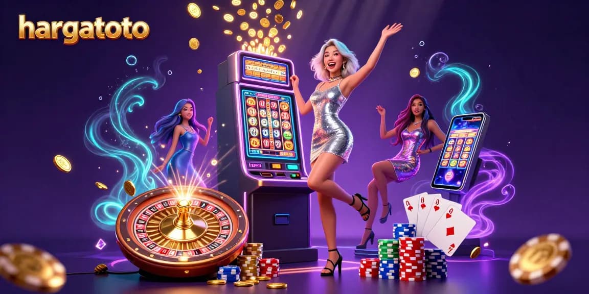 Experience exciting wins with hargatoto's dynamic casino scene filled with action and gold coins.