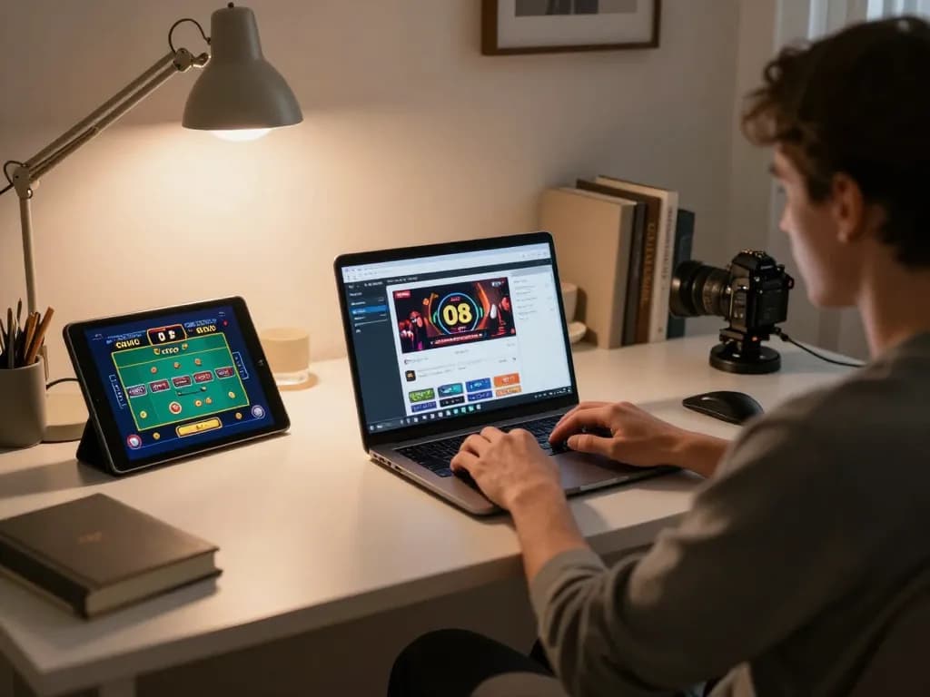 Enjoying an engaging online gaming experience with O8 casino platform on laptop