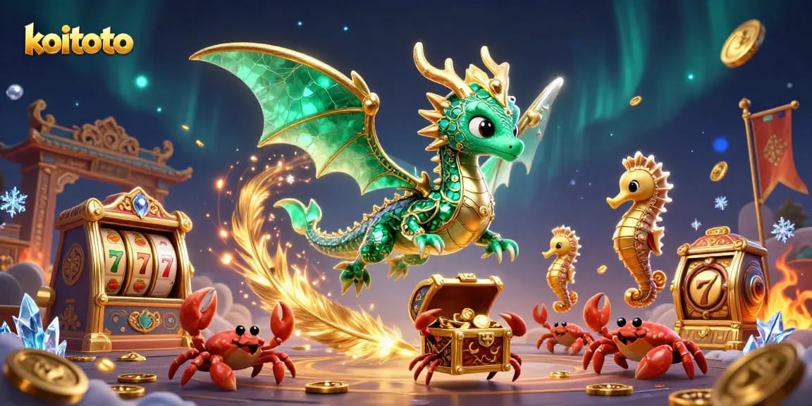 Koitoto empowers players with exciting slot experiences, featuring vibrant animations and casino elements.