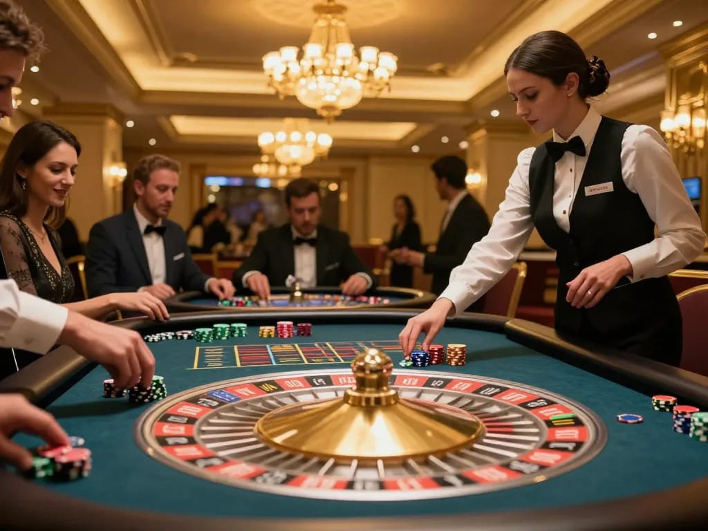 Experience the excitement of XX88's vibrant roulette table in a luxurious casino setting