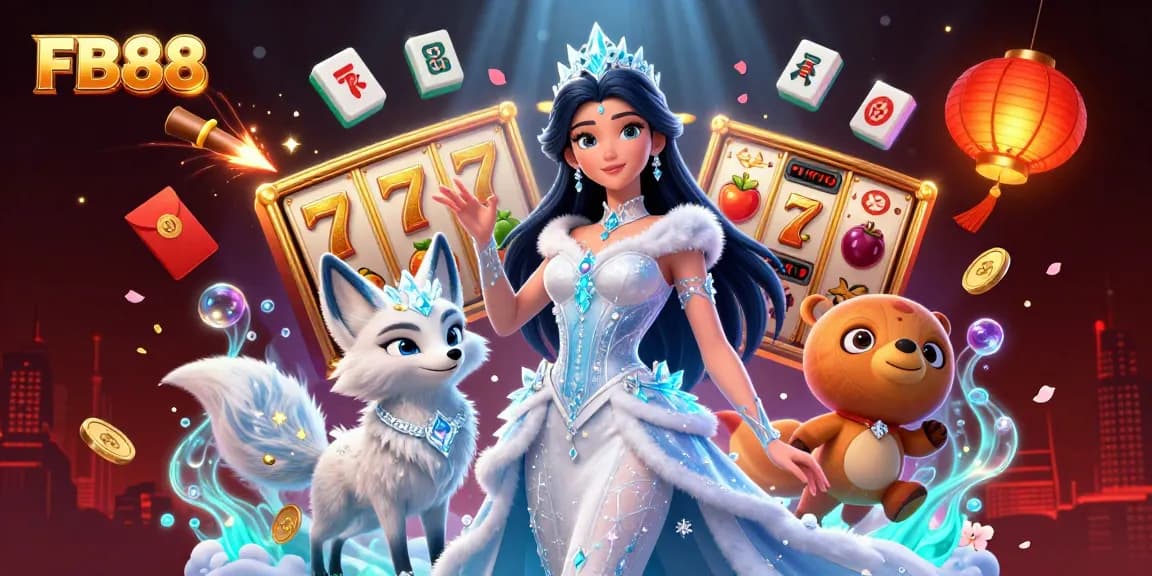 Engage with FB88's thrilling slot experience featuring vibrant casino elements and a magical atmosphere.