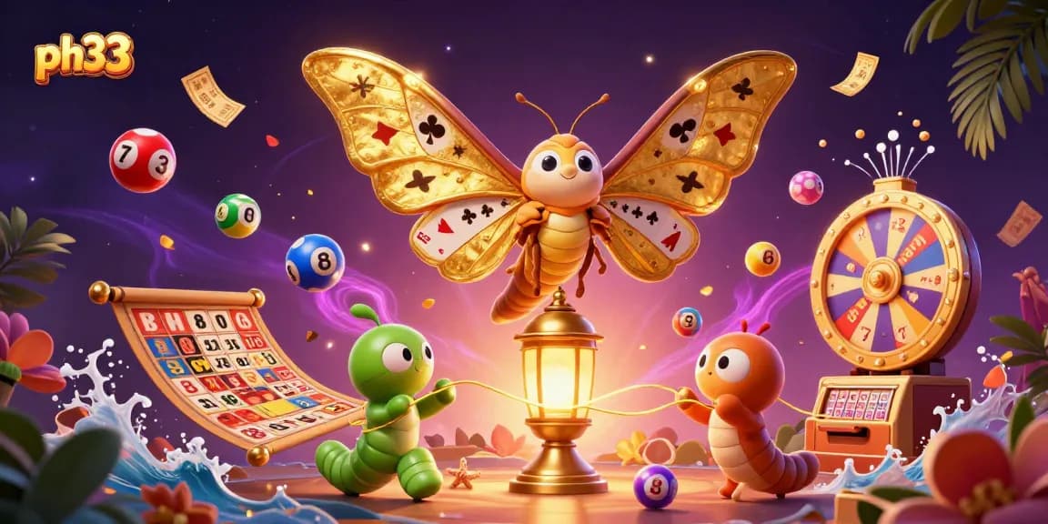 Engage in thrilling gameplay at ph33 with vibrant lottery balls and dynamic casino elements.