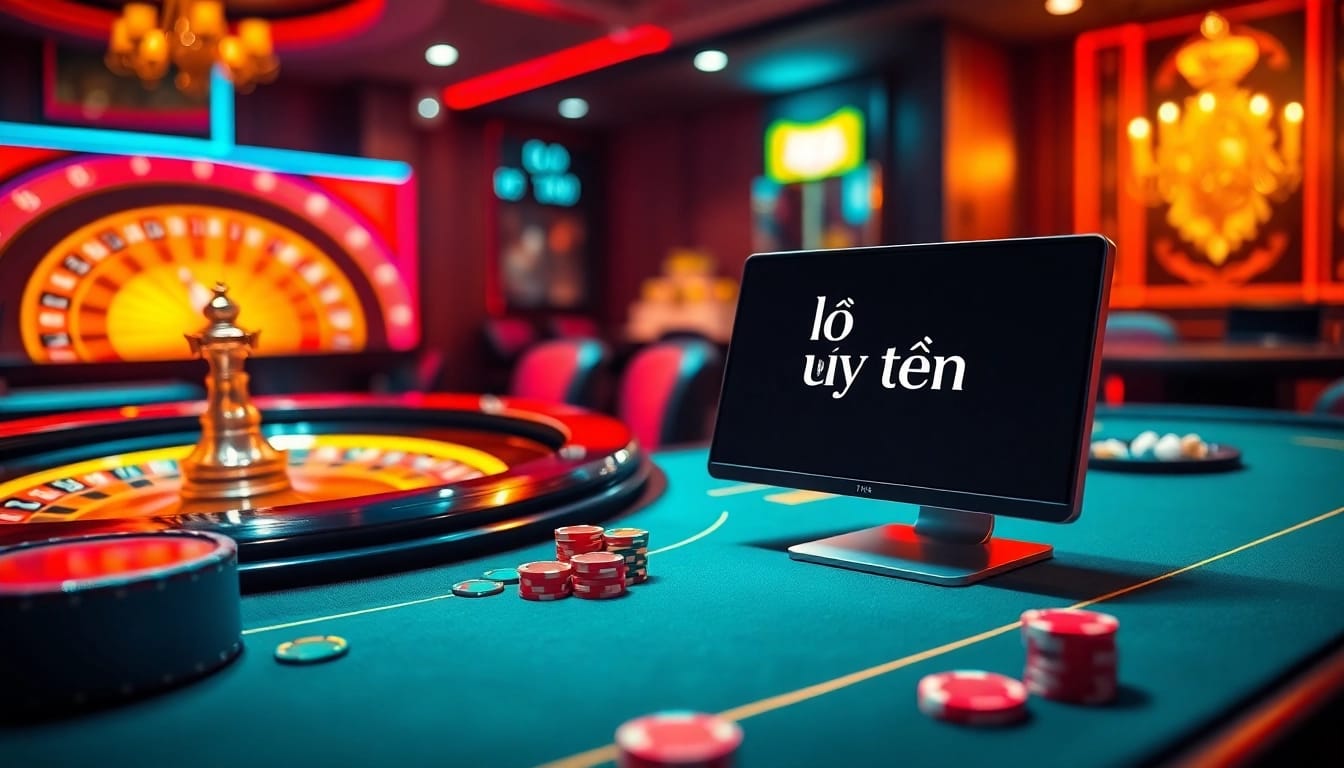 Lively online gambling environment illustrating lô đề uy tín with poker chips and roulette reveals excitement.