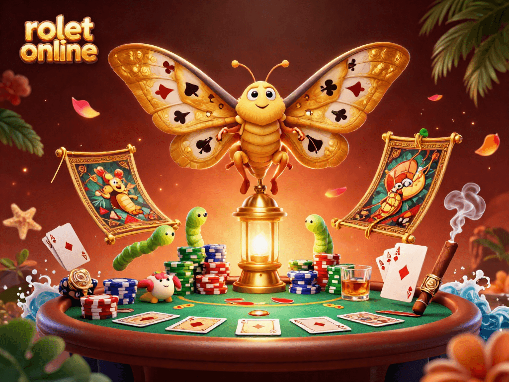 Experience thrilling rolet online action with vibrant casino elements in this animated illustration.