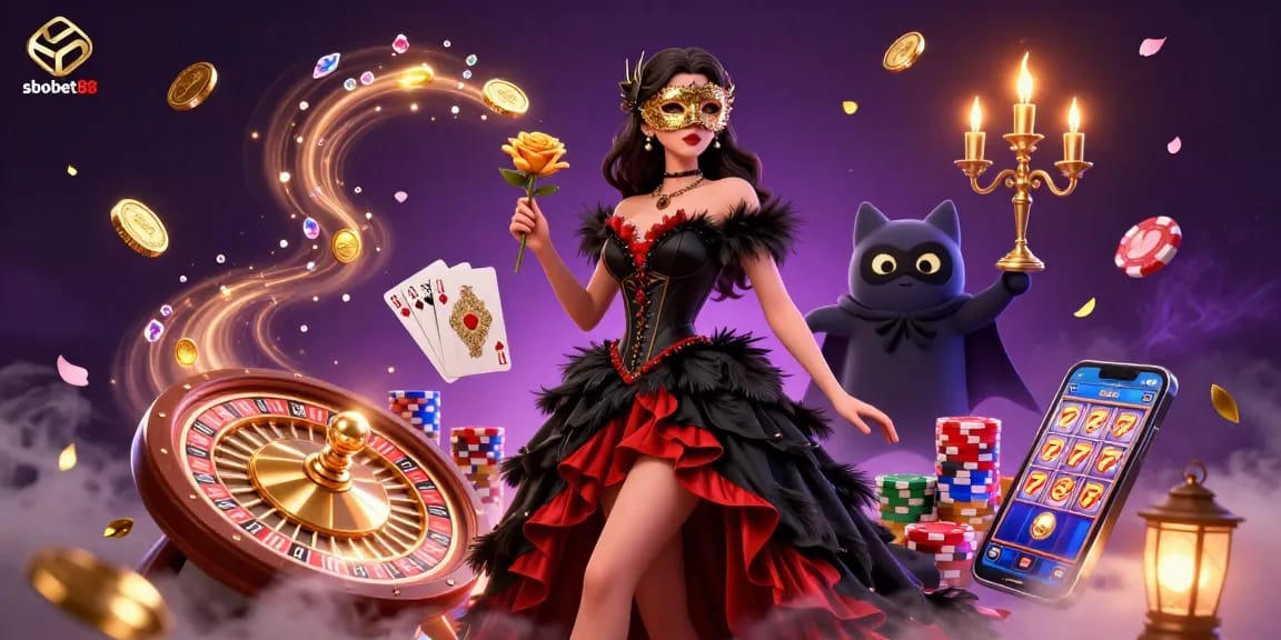Experience thrilling action with sbobet88 as you spin the roulette wheel among dazzling golden coins.
