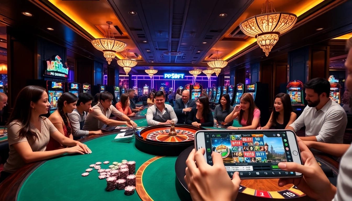Experience PG Soft gaming excitement with luxurious slot machines and engaged players.