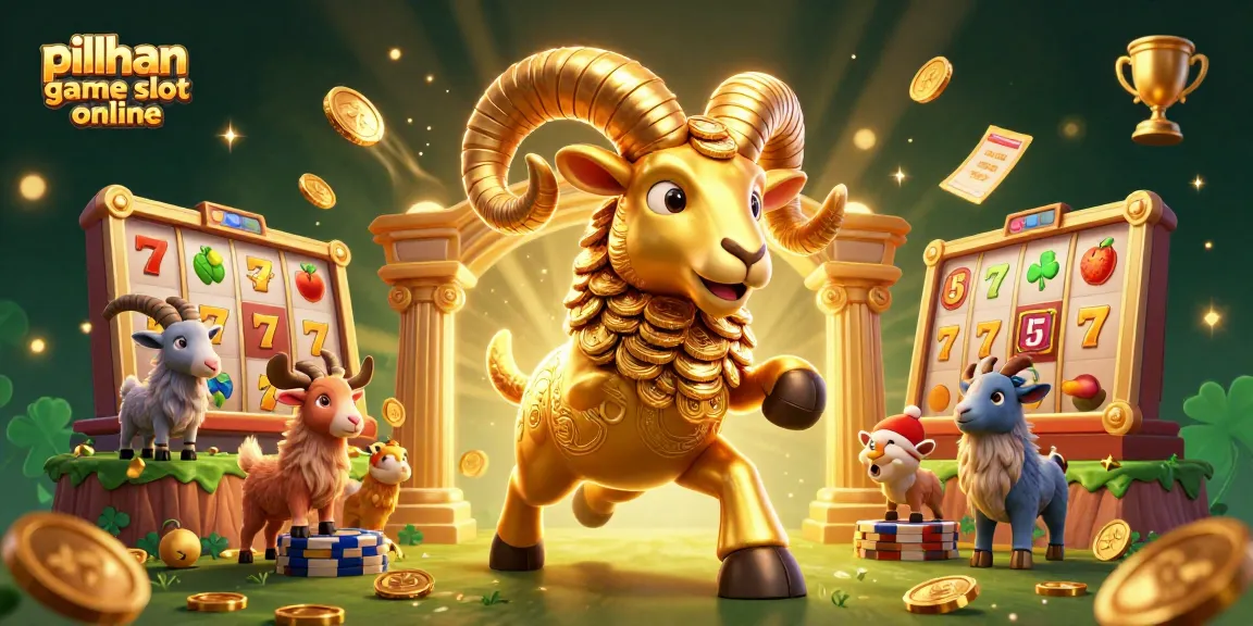 Menghadirkan pilihan game slot online dengan slot reels dan jackpot bersinar, menarik perhatian dengan simbol keberuntungan.