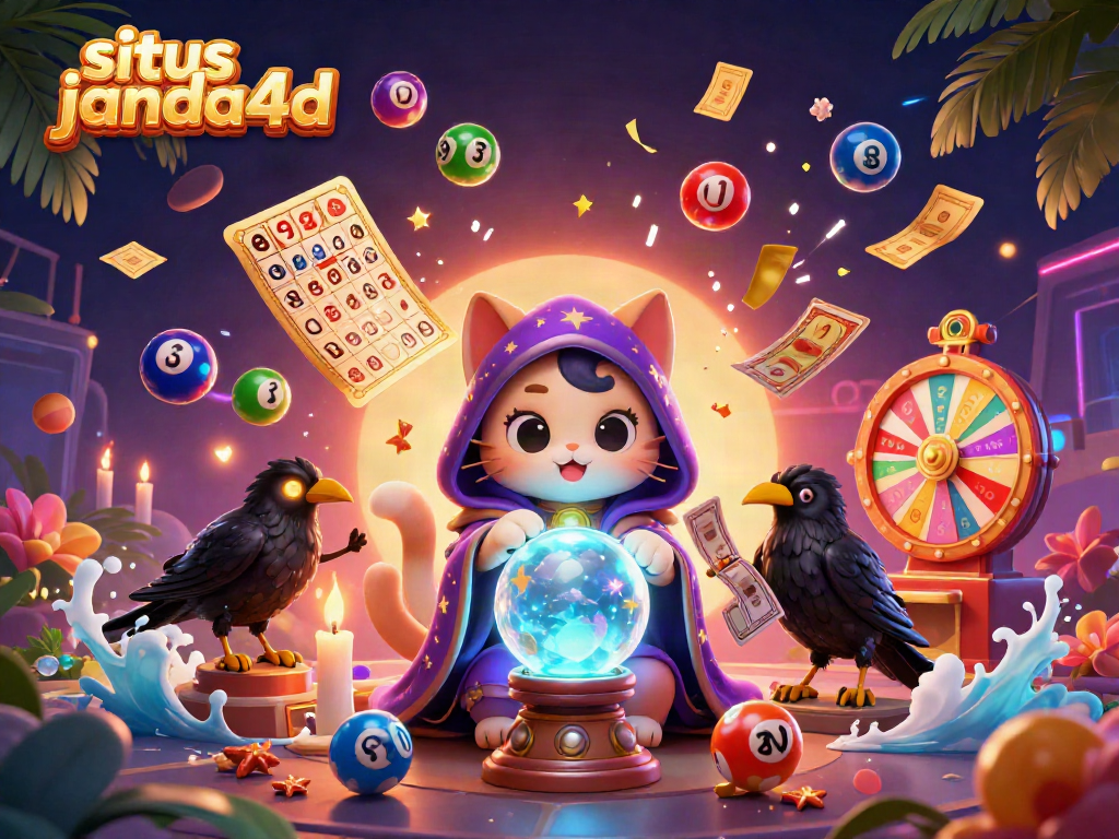 Gambarkan pengalaman bermain situs janda4d dengan karakter kucing peramal dan unsur permainan lotere yang dinamis.