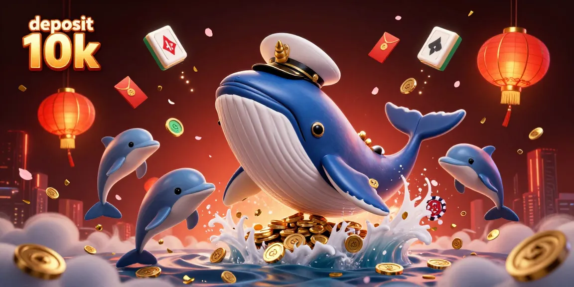 Mainkan deposit 10k ditemani ikan paus raksasa, narwhal, dan lumba-lumba membawa chip poker.