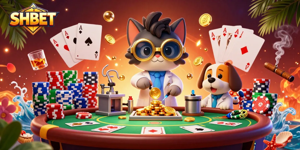 Engage with SHBET at the vibrant casino scene showcasing lively poker action and immersive design.