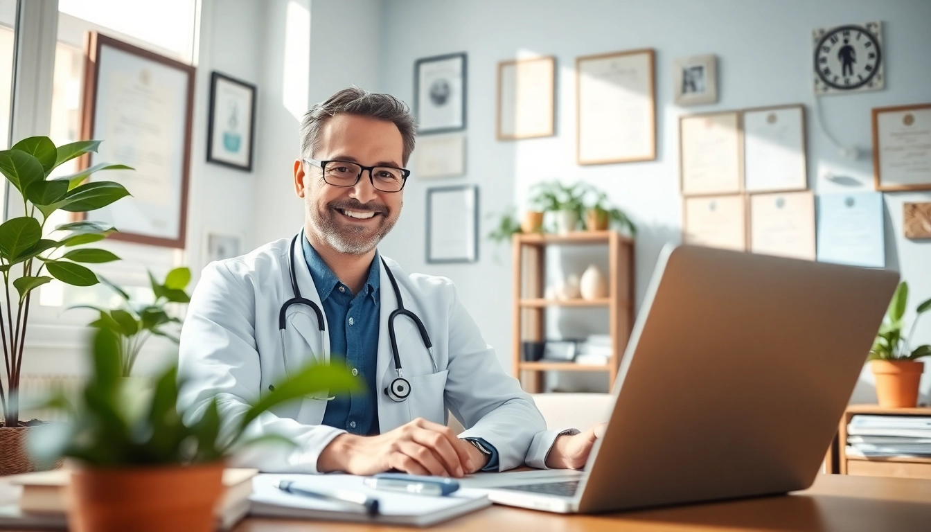 Online doctor visit pay per visit with healthcare provider engaging with a patient via laptop.