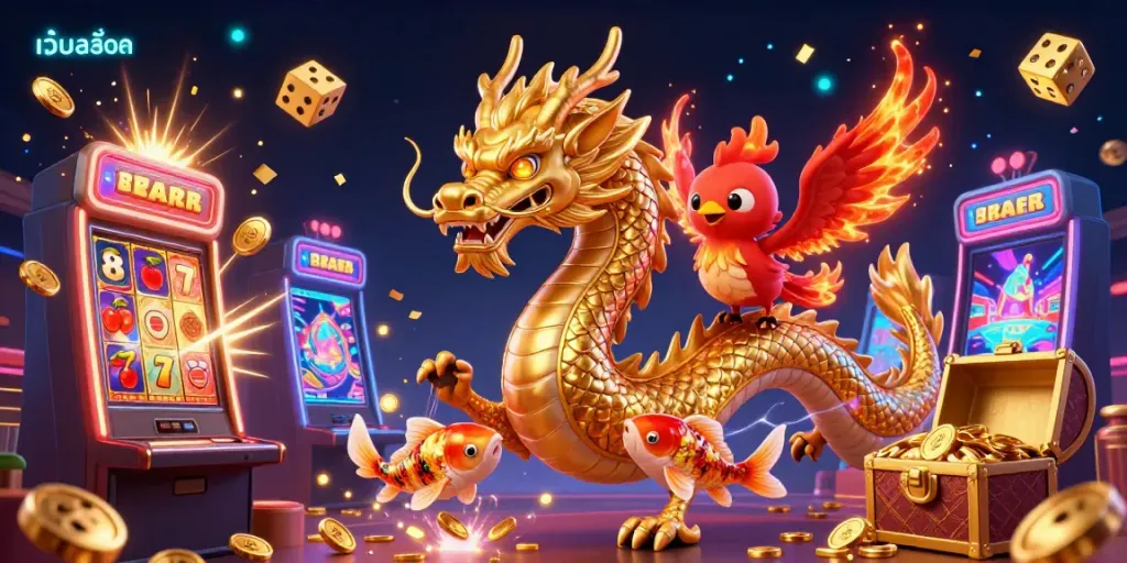 การเล่น เว็บสล็อต ด้วยโชคลาภจากมังกรทองและปลาคาร์พโชคดีในคาสิโน
