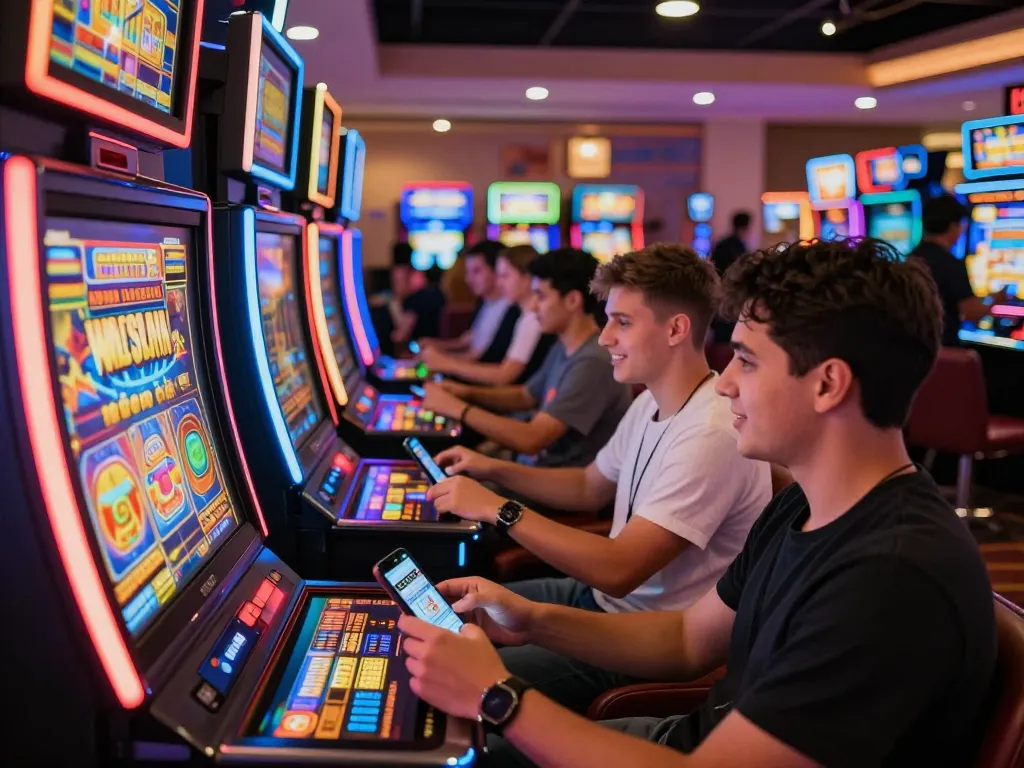 Players enjoying games at Wild Sultan Casino using the Wild Sultan app in a vibrant environment.
