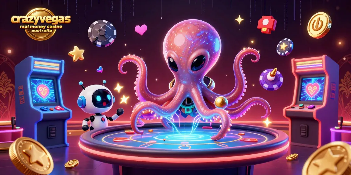 Experience the thrill of poker at crazyvegas real money casino australia with an alien octopus dealer.