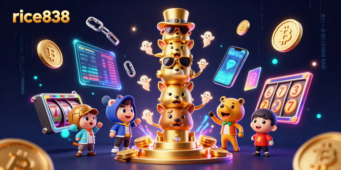 Experience the excitement of rice838 slots and casino games amidst vibrant 3D elements and thrilling visuals.