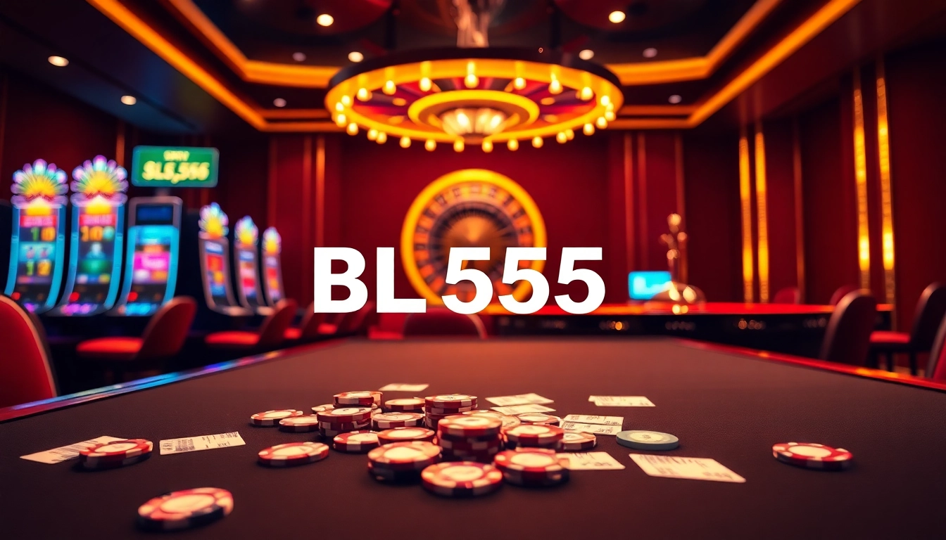 Experience thrilling online gaming at BL555 with vibrant slot machines and poker action