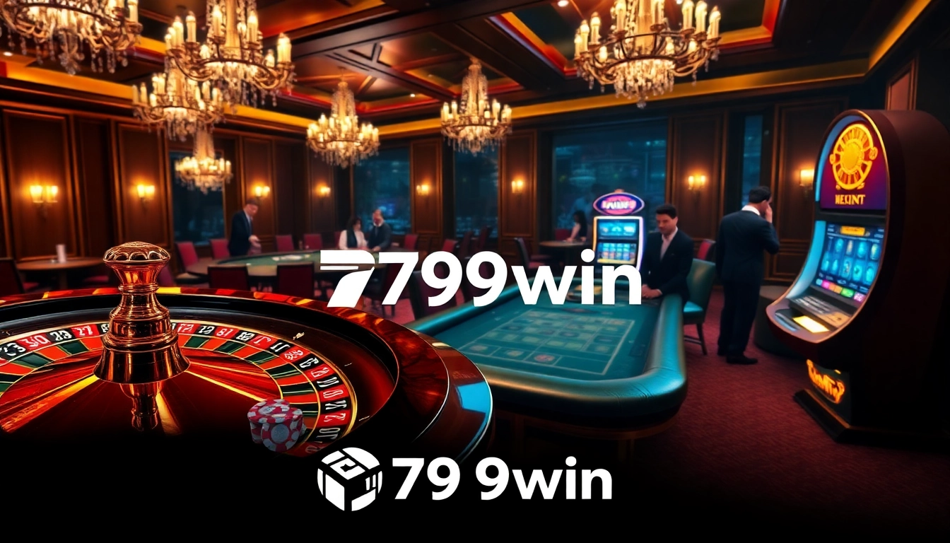 Players enjoying an exciting game night at 789win casino, surrounded by cards and roulette wheels.