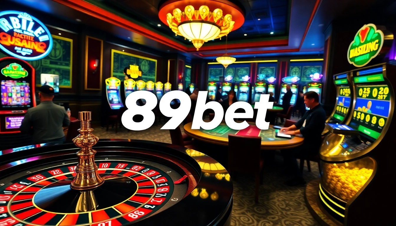 Experience the excitement of gambling at 89bet with vibrant casino tables and engaging players.