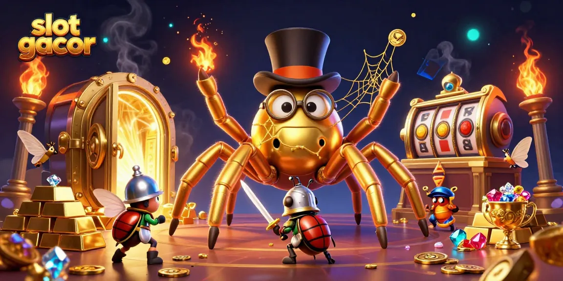 Experience thrilling wins with slot gacor, featuring a dynamic scene of characters and casino elements.