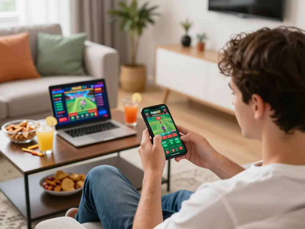 Hello88 app gameplay showcasing a vibrant online betting session with a player on phone.
