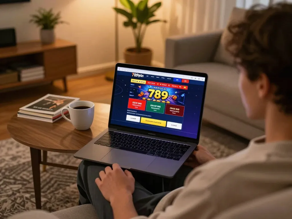 Experience online gameplay at 789win com, featuring a relaxed home atmosphere.