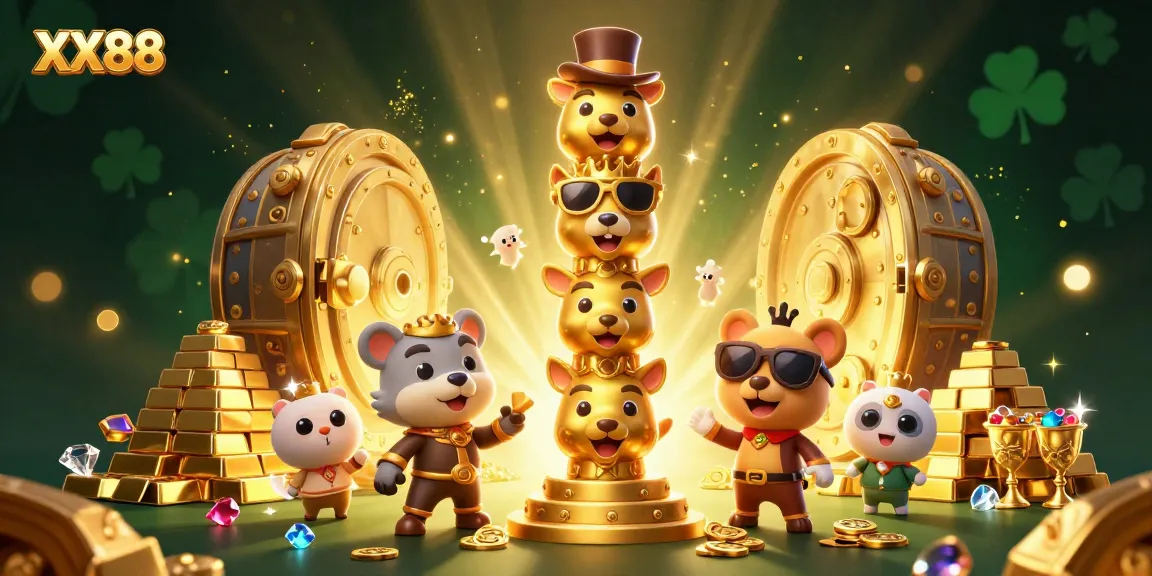 Win big at XX88 with a vibrant 3D casino scene featuring dynamic rewards and golden treasures.