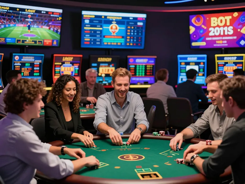 Exciting online gambling scene at 3win featuring diverse players engaged in sports betting and live casino activities.