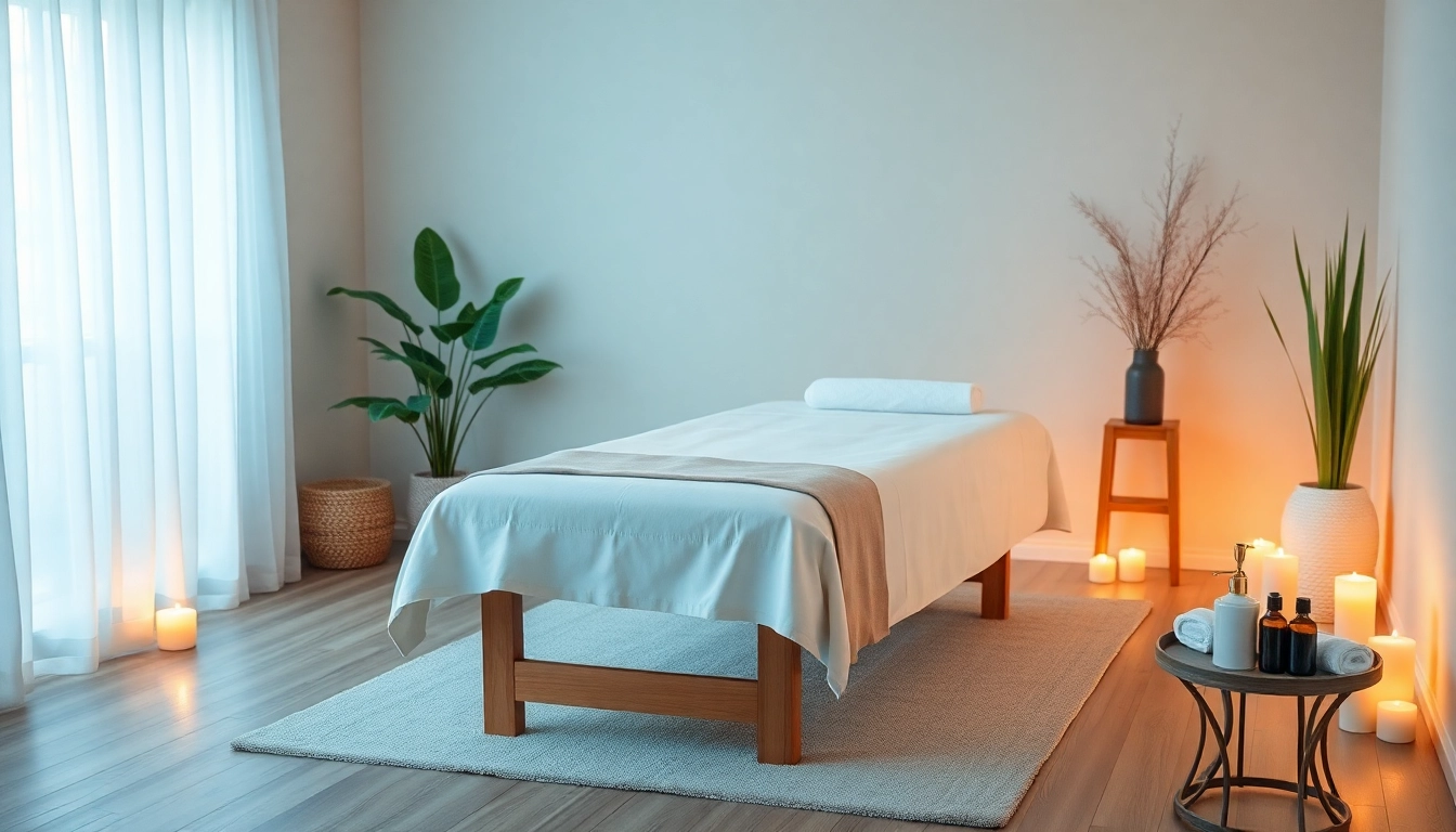 Experience relaxation with 수원출장마사지 in a serene home setting featuring a cozy massage table.