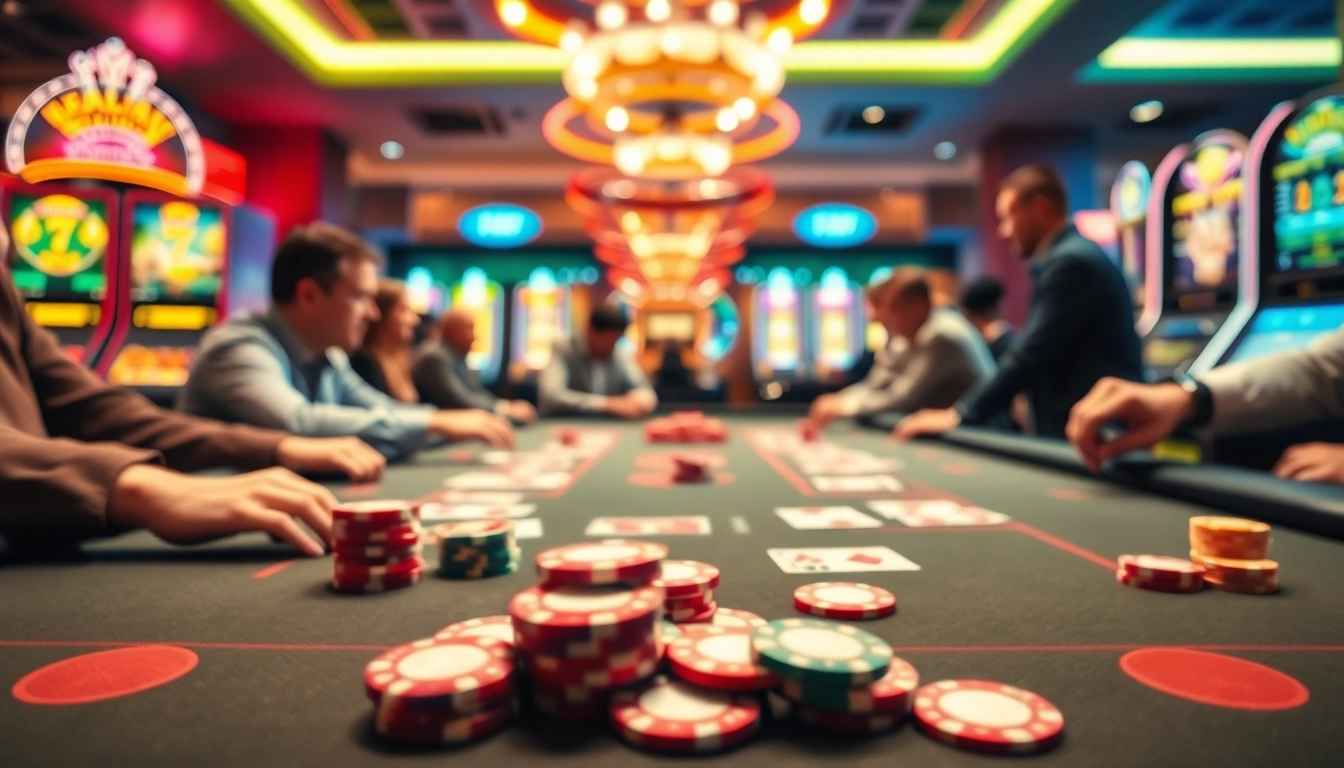 在充滿活力的賭場中,utwon的玩家們專注於賭桌的籌碼和牌局。