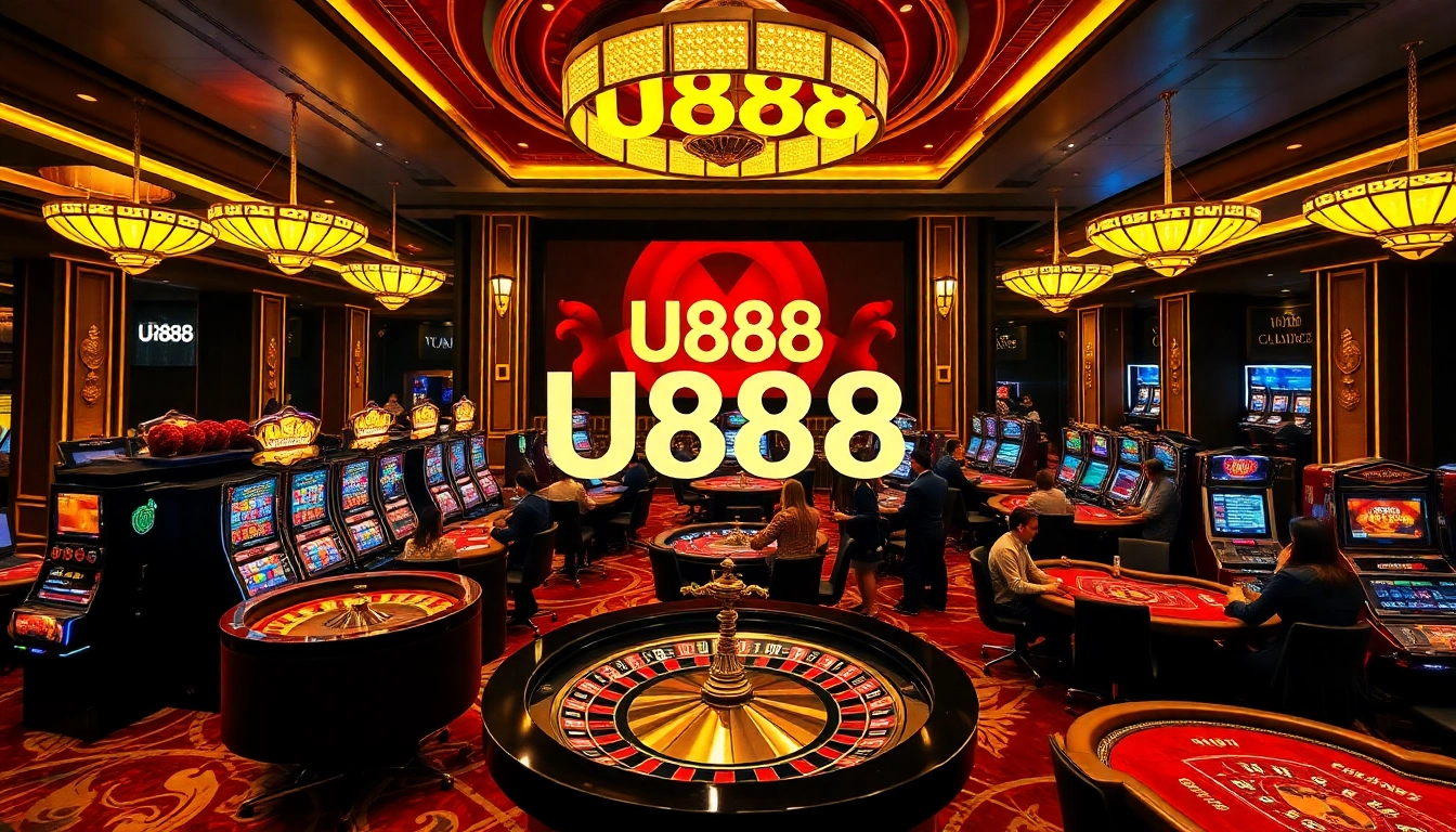 Experience thrilling moments at U888 with a vibrant casino scene filled with engaging games.
